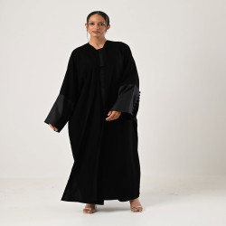 Summer abaya with light jacquard fabric